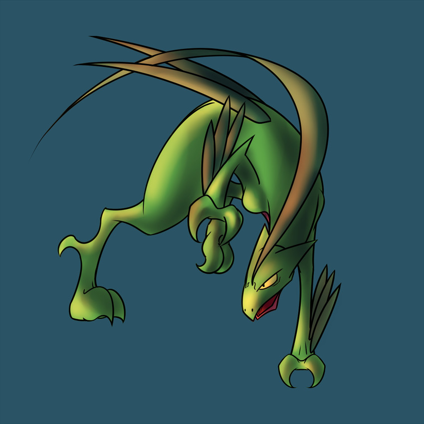 all_fours ambiguous_gender anthro green_body leaf leaf_hair leaf_tail multicolored_body plant plant_hair pseudo_hair red_body semi-anthro solo tail two_tone_body signet nintendo pokemon generation_3_pokemon grovyle pokemon_(species) 1:1 digital_media_(artwork) hi_res