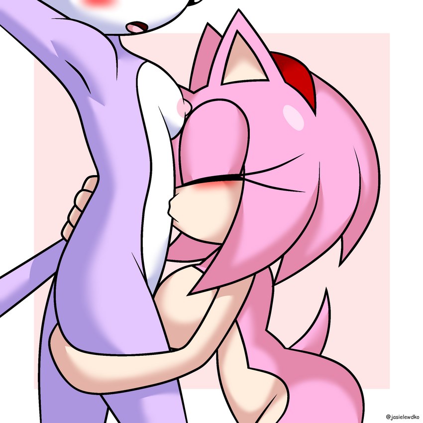 anthro belly_kiss blush breasts butt duo eyes_closed female female/female hair kissing kissing_belly nipples nude open_mouth pink_body purple_body simple_background jasienorko sega sonic_the_hedgehog_(series) amy_rose blaze_the_cat domestic_cat eulipotyphlan felid feline felis hedgehog mammal 1:1 hi_res