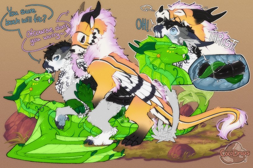 ambiguous_gender ambiguous_penetrated anal anal_penetration black_claws black_sclera blue_eyes blue_pawpads claws double_anal double_penetration facial_horn feathered_wings feathers feral feral_on_feral feral_penetrated feral_penetrating feral_penetrating_feral fur genitals green_body green_eyes green_horn green_nose_horn green_scales group group_sex horn internal internal_anal looking_pleasured male male/ambiguous male/male male_penetrating male_penetrating_ambiguous membrane_(anatomy) membranous_wings nose_horn pawpads penetration penis prehensile_penis purple_eyes scales sex threesome trio white_body white_fur wings cocodrops_(artist) european_mythology mythology wings_of_fire peppermint_(talvi_is_here) silver_(silverandcyanide) snowfoot dragon felkin furred_dragon furred_scalie hybrid leafwing_(wof) mythological_creature mythological_scalie rainwing_(wof) scalie western_dragon 3:2 male_(lore)
