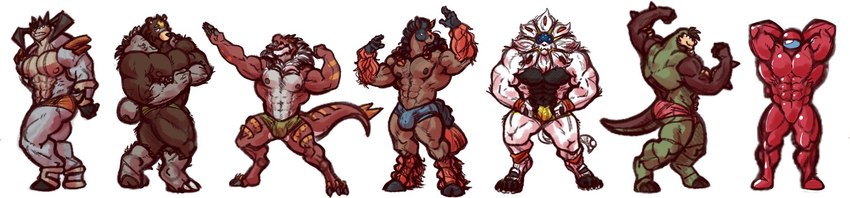 2_horns abs anthro barazoku barefoot biceps body_hair bodysuit bulge butt chest_hair clothing feet flexing flexing_bicep flexing_pec group hands_behind_back horn male moobs mostly_nude muscular muscular_legs nipples pecs pose skinsuit thick_thighs tight_clothing underwear visor wide_image nomorebiscuit among_us innersloth nintendo pokemon pokemon_legends_arceus crewmate_(among_us) bear chesnaught dinosaur equid equine felid fossil_pokemon generation_5_pokemon generation_6_pokemon generation_7_pokemon generation_8_pokemon humanoid legendary_pokemon mammal mudsdale pokemon_(species) prehistoric_species reptile scalie solgaleo terrakion theropod tyrannosaurid tyrannosauroid tyrannosaurus tyrannosaurus_rex tyrantrum ursaluna hi_res long_image