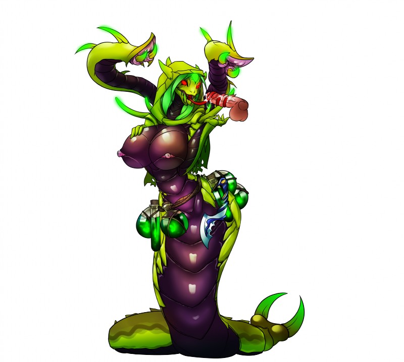 anthro apode balls big_breasts bodily_fluids breasts curvy_figure disembodied_penis duo erect_nipples erection female genital_fluids genitals glowing glowing_eyes green_hair hair hourglass_figure humanoid_genitalia humanoid_penis legless long_tongue male male/female nipples non-mammal_breasts oral penis precum pussy red_eyes red_tongue serpentine sex simple_background small_waist solo_focus tongue tongue_out tonguejob lewdreaper dota valve lesale_deathbringer_the_venomancer draconcopode naga reptile scalie snake digital_media_(artwork) hi_res