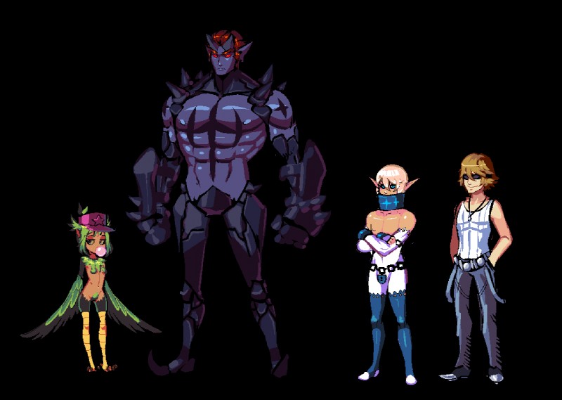 female group male s-purple breeding_season kill_la_kill studio_trigger houka_inumuta ira_gamagoori nonon_jakuzure uzu_sanageyama avian bird demon elf human humanoid mammal alpha_channel