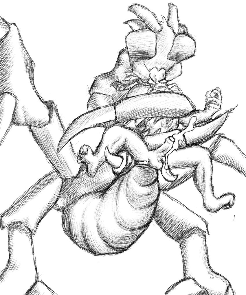ambiguous_gender anal anal_penetration barefoot blade_arm claws defeat defeat_sex duo ejaculation erection feet forced game_over gameplay_mechanics hair hands-free head_in_mouth human_prey hunter jewelry knife male mandibles mantis_boss_(turok) mostly_nude necklace orgasm partially_inside penetration pinned pinned_arms predator_penetrating predator_penetrating_prey rape restrained restrained_arms sex soft_vore struggling struggling_prey tal'set tied_hair tribal vore eneirem_(artist) turok arthropod human insect mammal mantis monster 5:6 hi_res monochrome