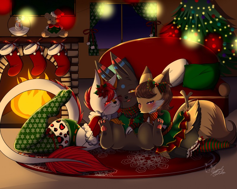 akuna and alpha blizz (christmas and etc) created by jackalopequeen and magicaljackalope