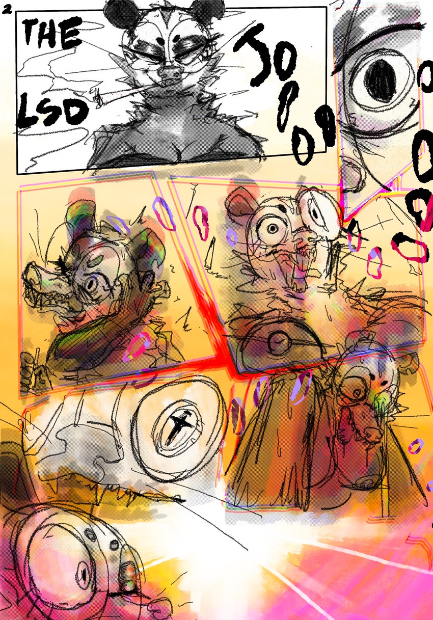 anthro big_breasts breasts drugs duo eyewear female glasses lsd male marijuana nipple_piercing nipples overweight piercing psychedelic smashmat desamistesae_fafratarello_flumendo_styx american_opossum mammal marsupial virginia_opossum comic hi_res