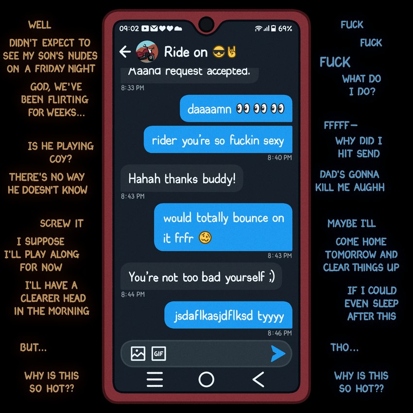 black_background electronics emoji emoticon message offscreen_character phone profanity simple_background smiley_face text texting texting_ui zero_pictured quasarbearcat 1:1 absurd_res english_text hi_res