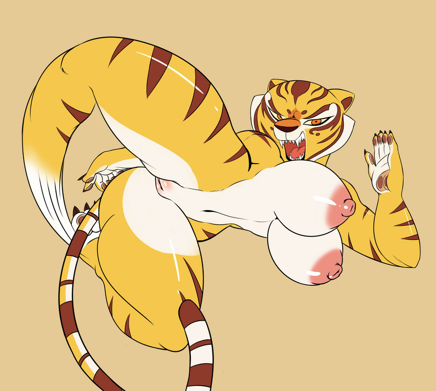 anthro breasts claws fangs female fighting_pose fur genitals nipple_dip nipples pose pussy solo stripes tail teeth thick_thighs seiiartworks dreamworks kung_fu_panda master_tigress felid mammal pantherine tiger hi_res