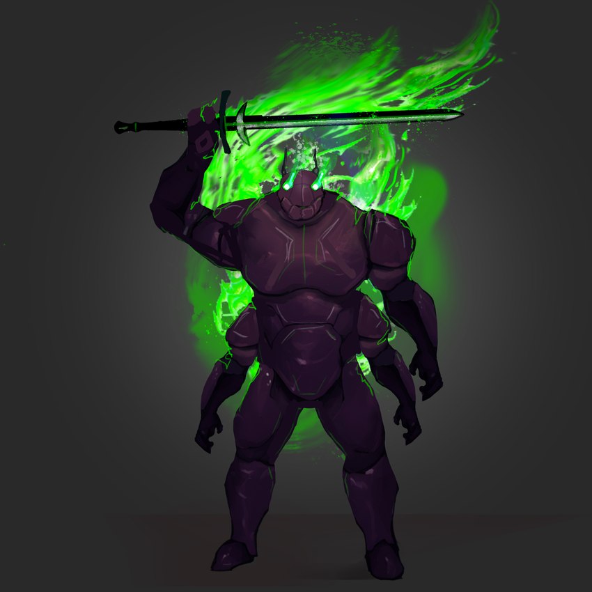 4_arms antennae_(anatomy) anthro brown_body brown_chitin brown_exoskeleton colored_fire exoskeleton fire flaming_sword glowing glowing_eyes green_eyes green_fire looking_at_viewer magic male mandibles melee_weapon multi_arm multi_limb nude raised_arm simple_background solo standing sword weapon henodus2 the_wandering_inn antherr_twotwentyonethree_herodotus animal_humanoid antinium arthropod arthropod_humanoid humanoid 1:1 absurd_res hi_res tagme