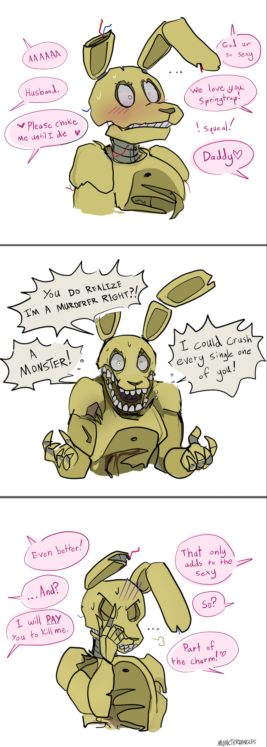 springtrap (five nights at freddy's 3 and etc) created by monsterdongles