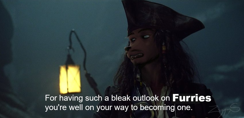 anthro male quote solo text ziggy_s disney pirates_of_the_caribbean jack_sparrow canid canine mammal english_text meme subtitled