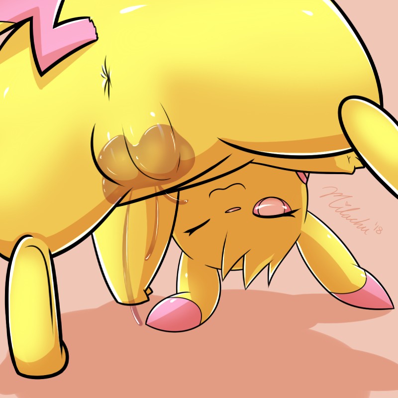 ;3 all_fours anus big_butt bodily_fluids butt female feral fur genital_fluids genitals inviting looking_at_viewer looking_back one_eye_closed presenting presenting_anus presenting_hindquarters presenting_pussy pussy seductive smile solo spread_legs spreading thick_thighs vaginal_fluids wide_hips wink yellow_body yellow_fur milachu92 nintendo pokemon fan_character milachu generation_1_pokemon pikachu pokemon_(species) 1:1 2018 hi_res