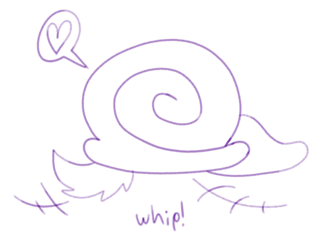 anthro duo female heart_symbol motion_lines onomatopoeia shell sound_effects speech_bubble tail text bigsteppies gastropod mammal mollusk snail monochrome
