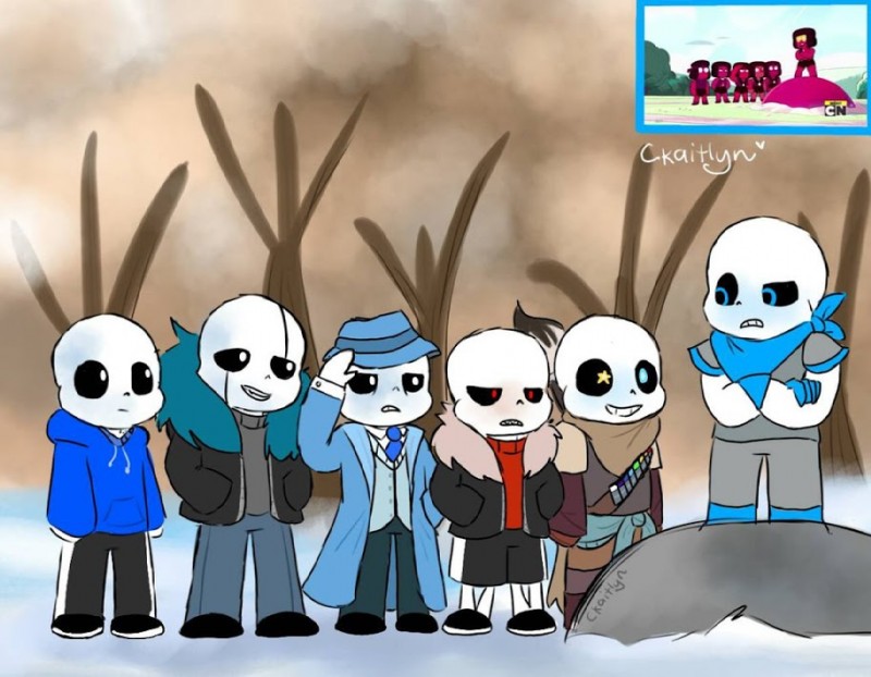 alternate_universe black_sclera bone clothed clothing fully_clothed gans_(echotale) gloves group handwear kerchief not_furry plant rock skeleton snow star sweater topwear tree ckaitlyn cartoon_network dancetale inktale mafiatale steven_universe underfell underswap undertale undertale_(series) army_(steven_universe) doc_(steven_universe) eyeball_(steven_universe) leggy_(steven_universe) navy_(steven_universe) ruby_(steven_universe) sans_(mafiatale) sans_(underfell) sans_(underswap) sans_(undertale) alien alien_humanoid animated_skeleton gem_(species) humanoid ruby_(gem_species) undead crossover signature