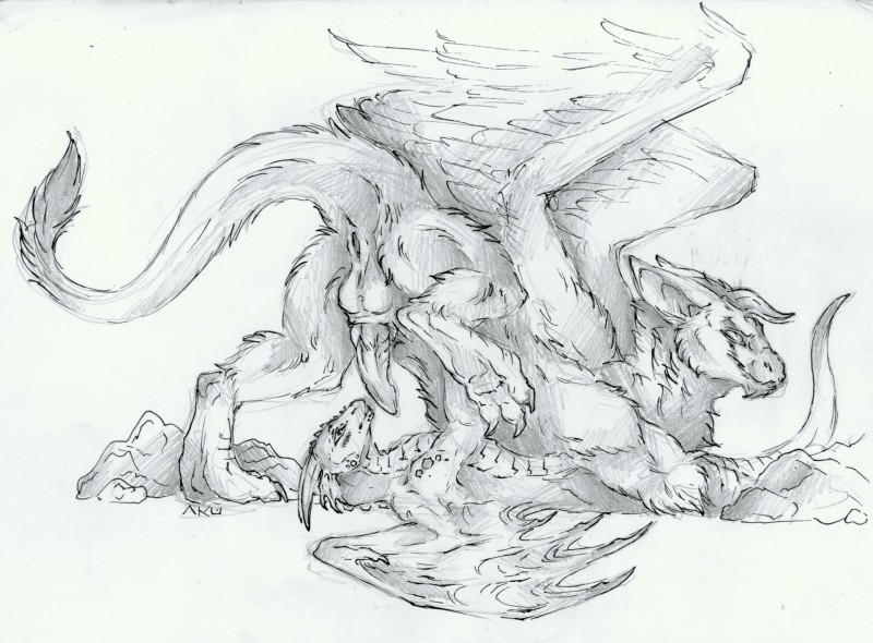 hexdragon (mythology) created by aku (artist)