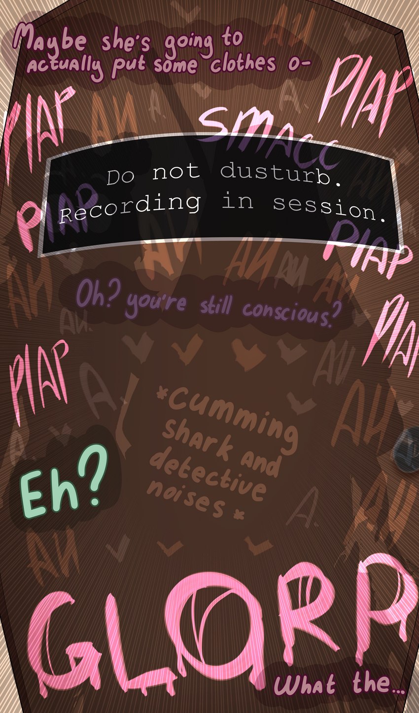 acoustic_transmission door green_text not_furry offscreen_sex onomatopoeia pink_text plap purple_text shadow sound_effects text zero_pictured darkynsfw 2022 absurd_res english_text hi_res