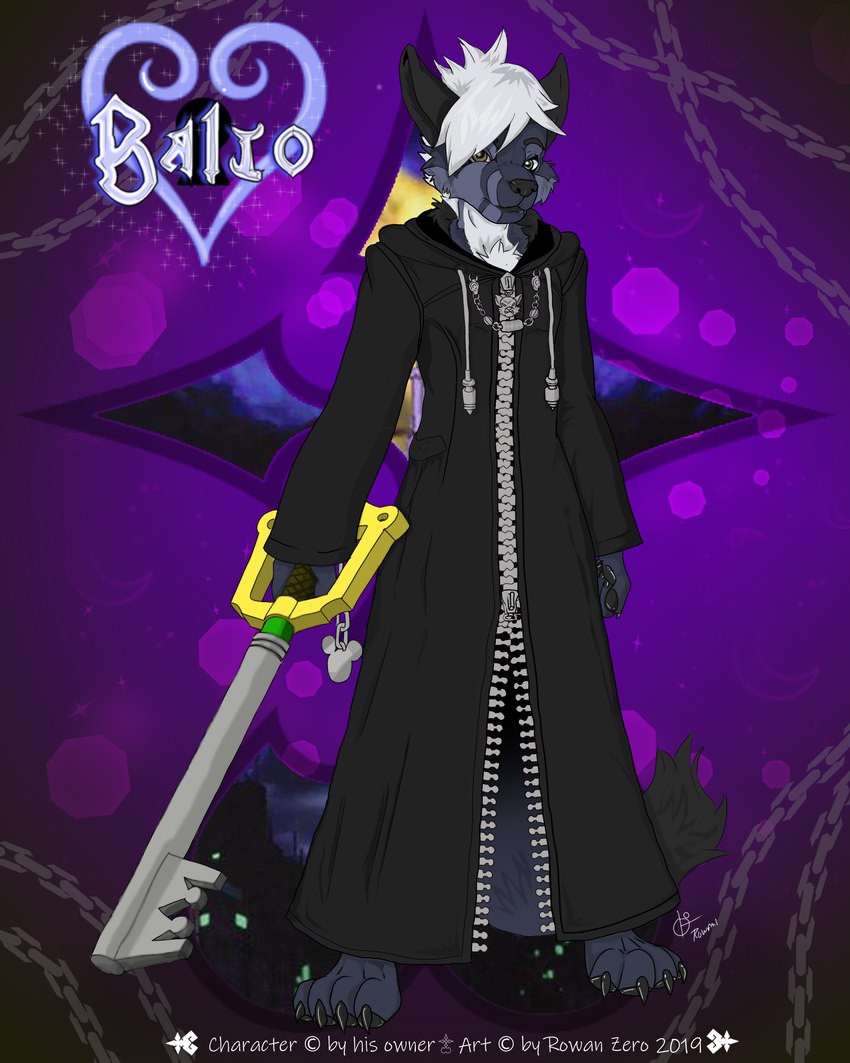 anthro keyblade male melee_weapon solo text themed weapon rowanzero kingdom_hearts square_enix balto_(balto351) canid canine canis heartless mammal wolf 4:5 absurd_res english_text hi_res