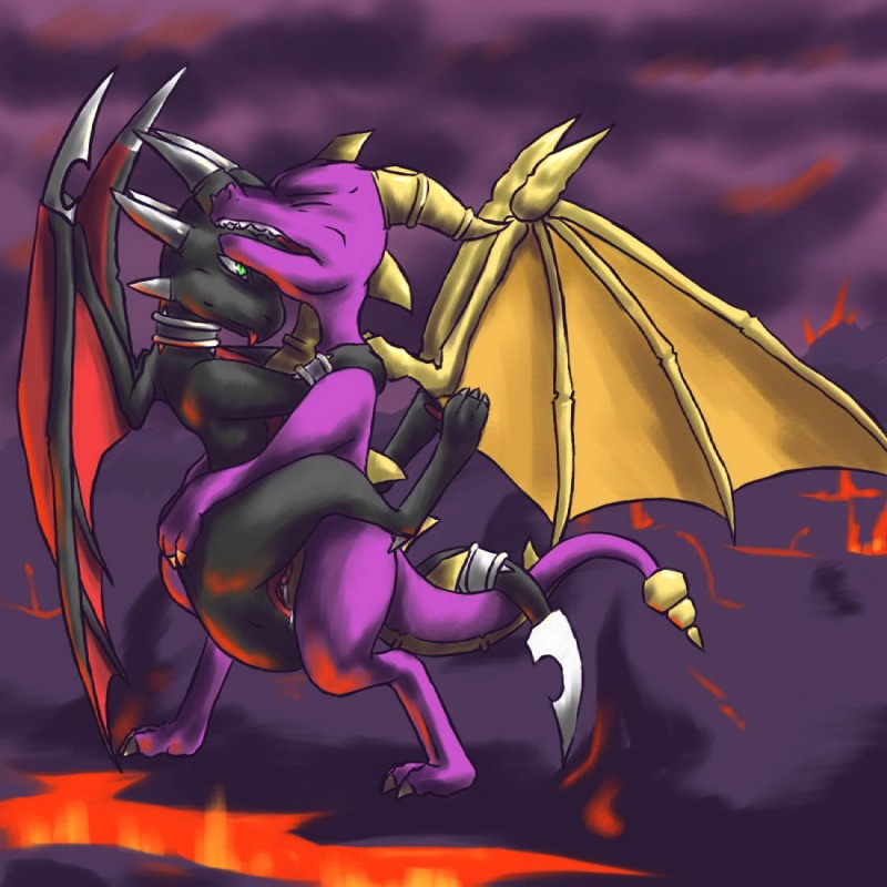 cynder and spyro (european mythology and etc) created by 9 6