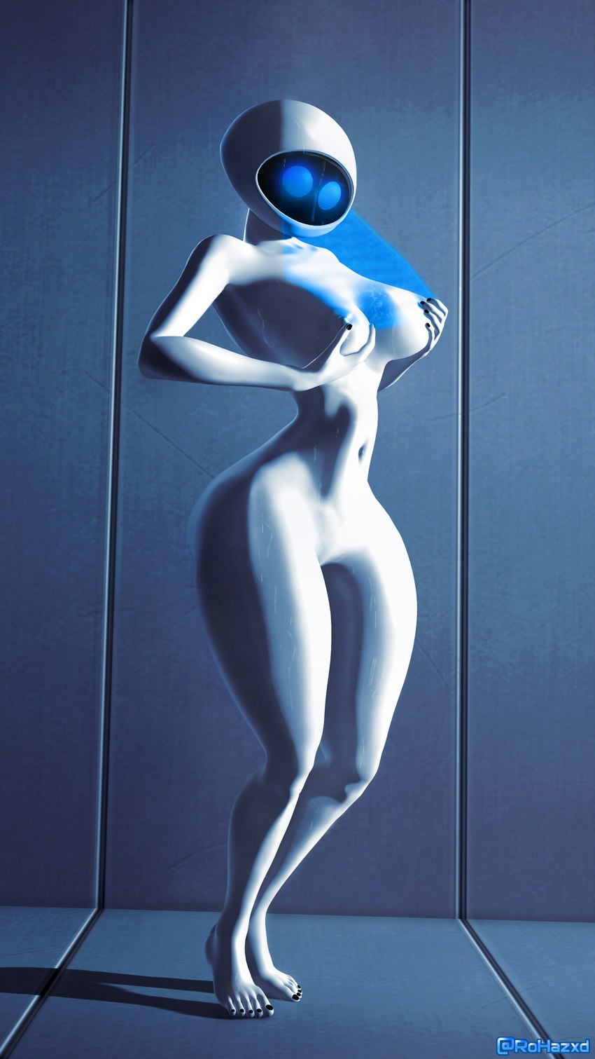 anthro bodily_fluids breast_grab breasts female hand_on_breast machine nude solo standing sweat thick_thighs wet wet_body rohaz disney pixar wall-e eve_(wall-e) extraterrestrial_vegetation_evaluator humanoid robot 3d_(artwork) 4k 9:16 absurd_res digital_media_(artwork) full-length_portrait hi_res portrait source_filmmaker_(artwork)