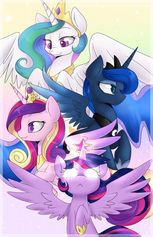 feathered_wings feathers female feral fur group hair horn multicolored_hair princess purple_body purple_eyes purple_fur purple_hair royalty two_tone_hair wings lustrous-dreams friendship_is_magic hasbro my_little_pony mythology princess_cadance_(mlp) princess_celestia_(mlp) princess_luna_(mlp) twilight_sparkle_(mlp) equid equine mammal mythological_creature mythological_equine winged_unicorn 2013 absurd_res hi_res