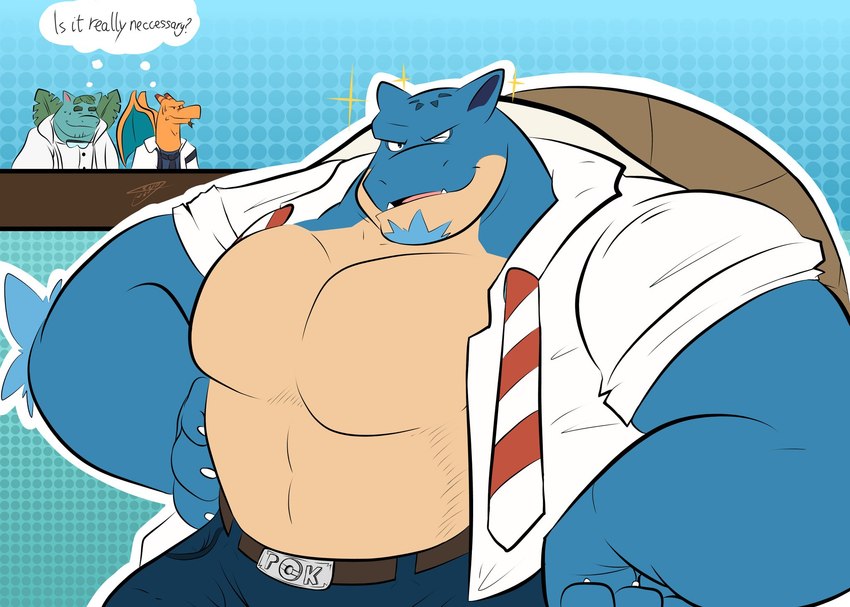 background character, fan character, professor b.lastoise, professor c.harizard, and professor v.enusaur (mythology and etc) created by bowsarthekoopa