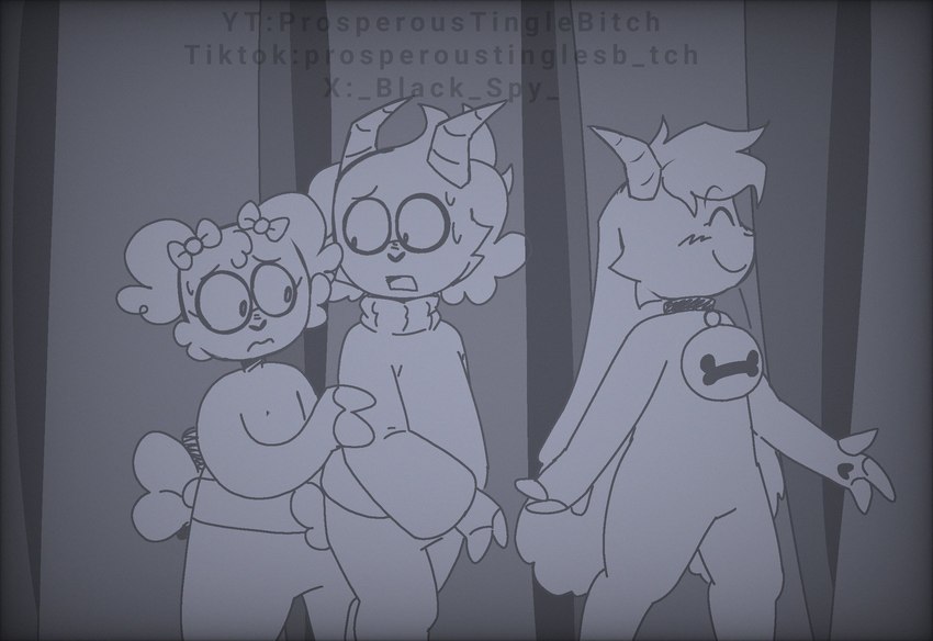 anthro clothed clothing female group male simple_background smile tail trio young young_anthro alliedoodlegoat billie_bust_up billie_(billie_bust_up) lily_(billie_bust_up) lou_(billie_bust_up) bovid caprine goat mammal digital_media_(artwork) hi_res nonbinary_(lore)