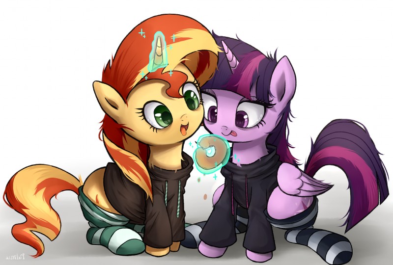 sunset shimmer and twilight sparkle (friendship is magic and etc) created by bronyraimu