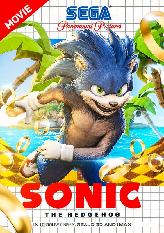 anthro biped box_art close-up clothing featureless_crotch footwear fur gloves green_eyes handwear logo male movie_poster open_mouth outside palm_tree pecs plant poster poster_template quills_(anatomy) realistic ring ring_(sonic) running sea sega_logo sharp_teeth shoes smile solo teeth text title tongue tree water white_clothing white_gloves white_handwear bosslogic raf_grassetti paramount_pictures sega sega_genesis sonic_the_hedgehog_(film) sonic_the_hedgehog_(series) sonic_the_hedgehog eulipotyphlan hedgehog mammal cover detailed english_text hi_res