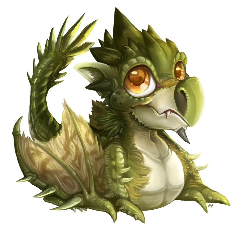 amber_eyes big_eyes chibi female feral green_body green_scales horn membrane_(anatomy) membranous_wings scales simple_background solo spikes tail teeth white_background wings chibity capcom european_mythology monster_hunter mythology dragon flying_wyvern mythological_creature mythological_scalie rath_wyvern rathian scalie western_dragon wyvern hi_res