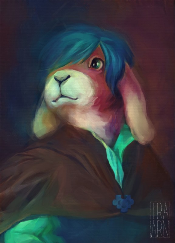 anthro female fur green_eyes solo ira-arn rhapsody_(lolodepuzlo) hare lagomorph leporid mammal rabbit hi_res portrait