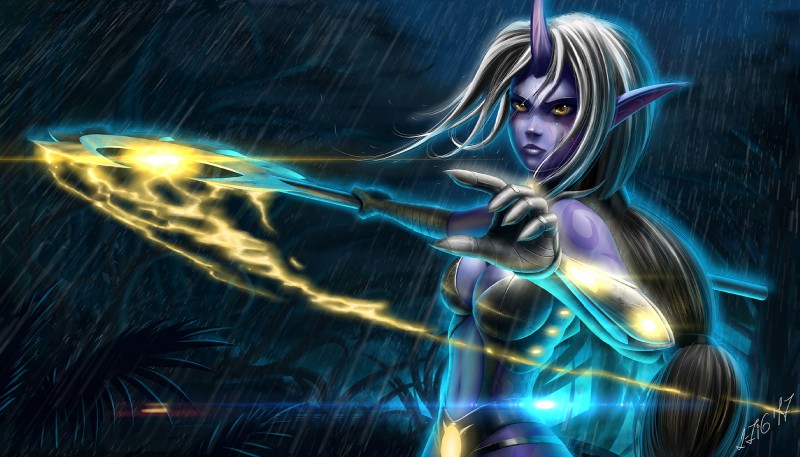 5_fingers blonde_hair clothed clothing female fingers hair holding_object holding_weapon navel night outside raining solo weapon wet yellow_eyes zigword league_of_legends riot_games tencent soraka animal_humanoid bovid bovid_humanoid caprine caprine_humanoid goat_humanoid humanoid mammal mammal_humanoid 2017 hi_res