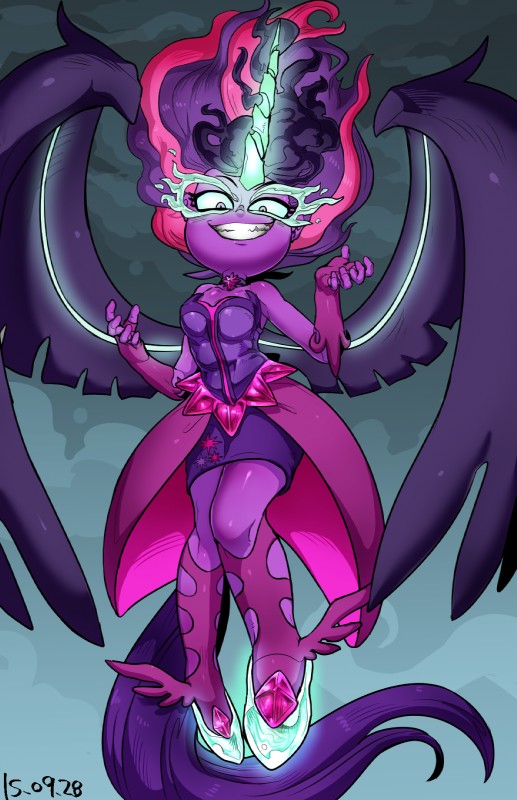 midnight sparkle and twilight sparkle (equestria girls and etc) created by nekubi