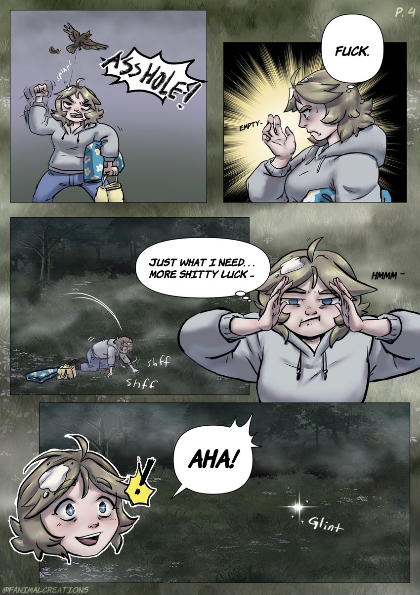 crawling dialogue female fog forest mud park plant profanity searching storm text tree fanimal_creations the_weight_of_scales iris_(the_weight_of_scales) avian bird human mammal absurd_res comic english_text hi_res