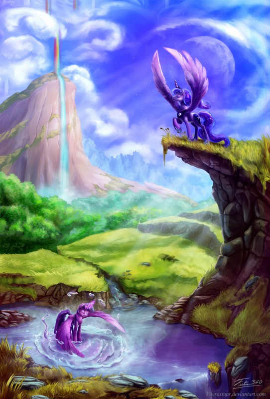 princess luna and twilight sparkle (friendship is magic and etc) created by tsitra360 and viwrastupr