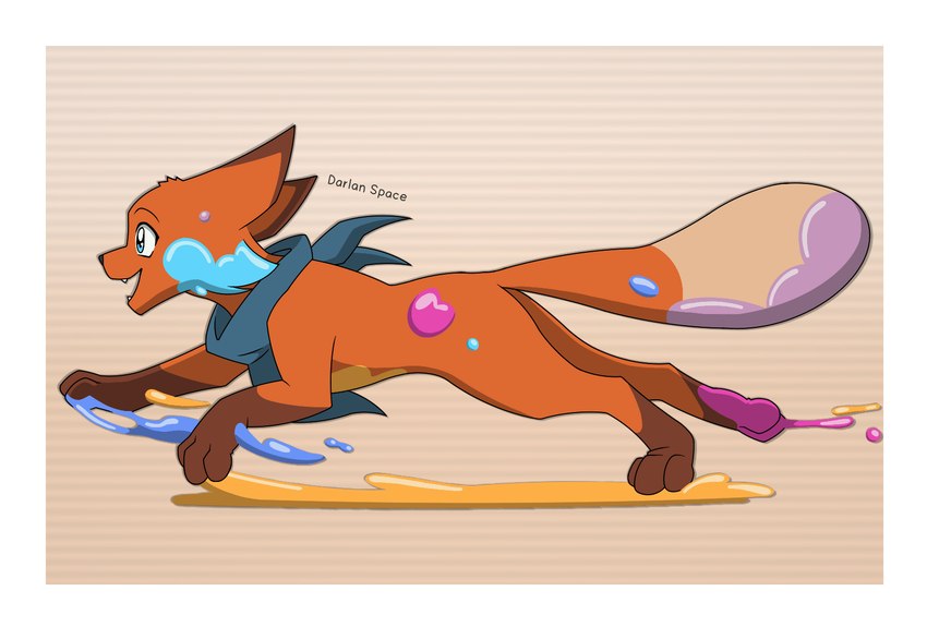 3_toes :d ambiguous_gender black_nose blue_clothing blue_eyes blue_ink blue_neckwear blue_scarf border brown_body brown_ears brown_feet brown_fur brown_paws brown_toes clothed clothed_ambiguous clothed_feral clothing dirty dirty_body dirty_feet dirty_fur dirty_paws dirty_tail eyebrows feet feral fur happy ink kemono monotone_clothing monotone_feet monotone_neckwear monotone_paws monotone_scarf mostly_nude multicolored_body multicolored_ears multicolored_fur multicolored_tail neckwear open_mouth open_smile orange_body orange_ears orange_fur orange_tail paint painting paws pink_ink quadruped running scarf scarf_only side_view simple_background simple_eyebrows smile solo stepping stepping_in_ink tail tan_body tan_fur tan_tail teeth text toes white_border yellow_ink darlan_space tales_of_zale zale_(sif_savery) canid canine fox mammal 2025 artist_name colored digital_drawing_(artwork) digital_media_(artwork) hi_res shaded signature