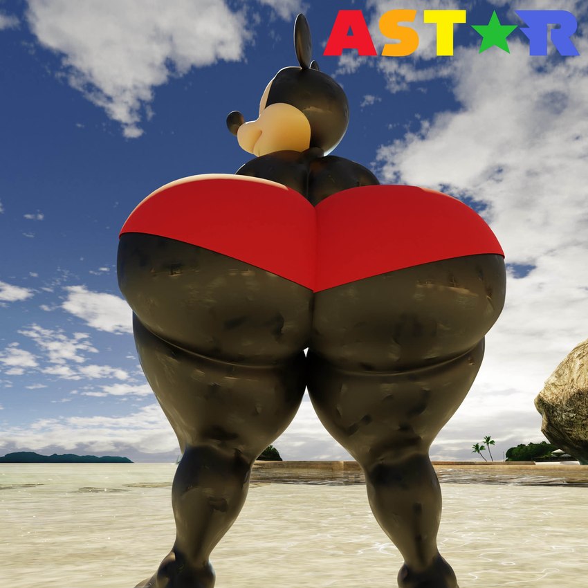 anthro barefoot beach big_butt black_body bodily_fluids bottomwear butt clothed clothed_male clothing feet huge_butt looking_at_viewer looking_back male palm_tree pants plant red_bottomwear red_clothing red_pants red_shorts shorts solo sweat sweaty_butt text thick_thighs tree twerking wide_hips sparkliiastor disney mickey_mouse_clubhouse mickey_mouse mammal mouse murid murine rodent 1:1 3d_(artwork) digital_media_(artwork) hi_res watermark