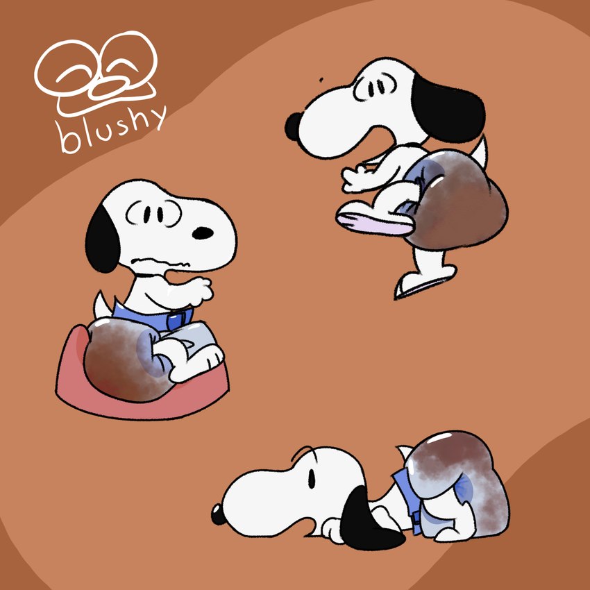 anthro clothed clothing diaper diaper_fetish diaper_only feces full_diaper fur male open_mouth potty potty_chair simple_background smile soiled soiled_diaper soiling solo tail topless unclean_diaper used_diaper wearing_diaper white_body white_fur blushypanda peanuts_(comic) snoopy beagle canid canine canis domestic_dog hunting_dog mammal scent_hound 1:1 digital_media_(artwork) hi_res multiple_images