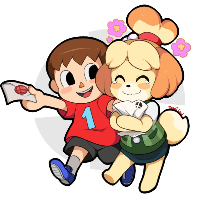 isabelle and villager (super smash bros. and etc) created by toonigal
