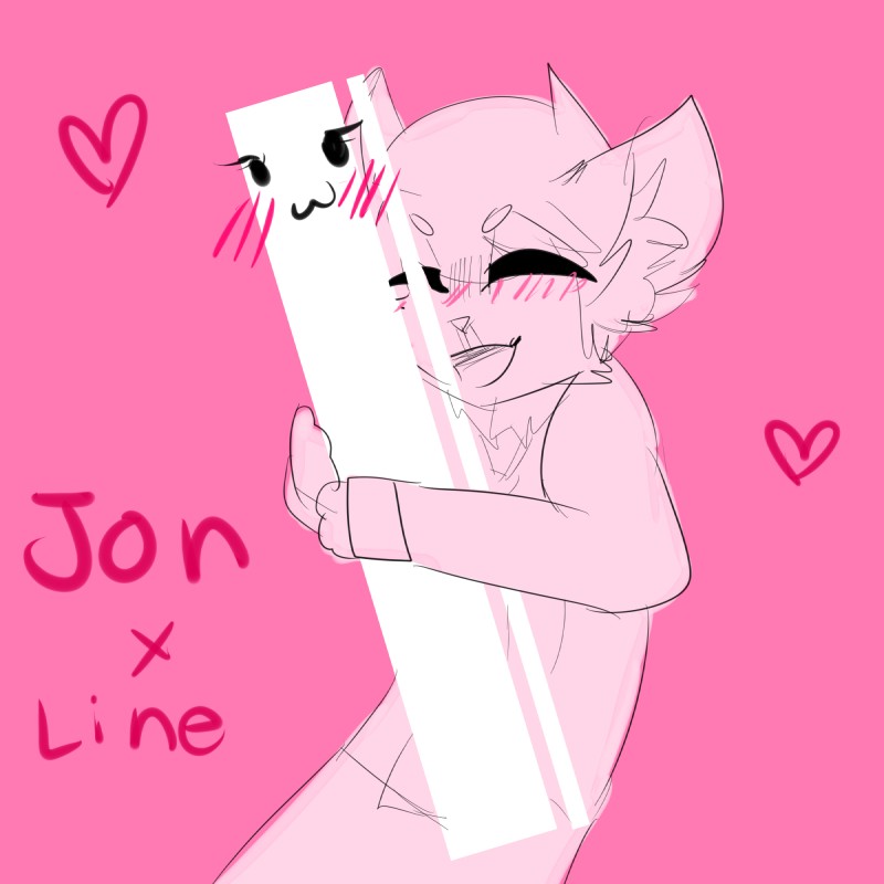 :3 ambiguous_gender anthro blush duo fluffy heart_symbol humor male open_mouth simple_background smile text what cleophone cleo cleokitty yon_(yonkagor) canid canine canis mammal wolf 1:1 2017 digital_media_(artwork) english_text hi_res sketch nonbinary_(lore)