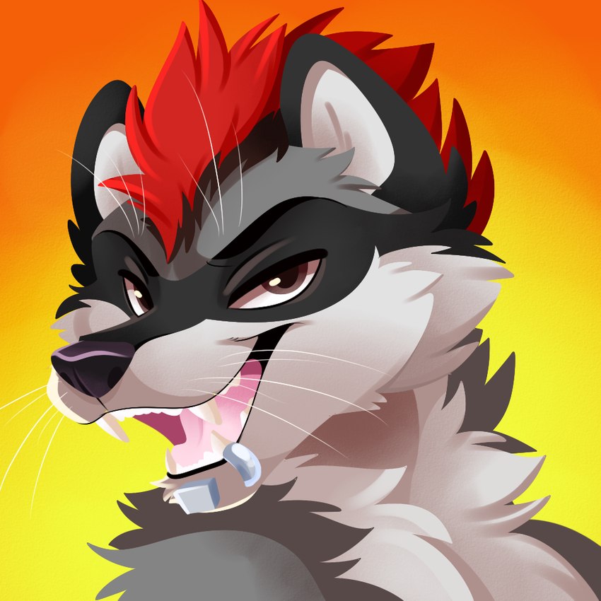 anthro cheering enjoyment grin happy male smile solo feve max_raccoonism mammal procyonid raccoon 1:1 bust_portrait icon portrait