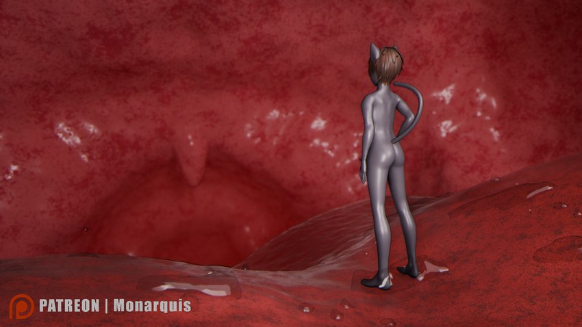 anthro butt internal internal_oral male micro nude_male solo throat tongue uvula vore monarquis romy_(monarquis) domestic_cat felid feline felis mammal 16:9 3d_(artwork) digital_media_(artwork) hi_res widescreen