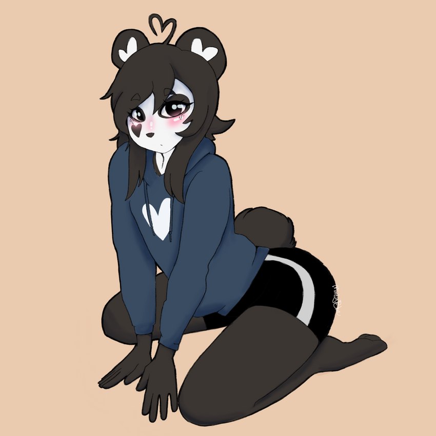 anthro biped blush clothed clothing female fur hair looking_at_viewer simple_background solo tail white_body white_fur mintyblue ken_ashcorp kenny_(kenashcorp) bear giant_panda mammal 1:1 absurd_res digital_drawing_(artwork) digital_media_(artwork) hi_res portrait shaded signature three-quarter_portrait