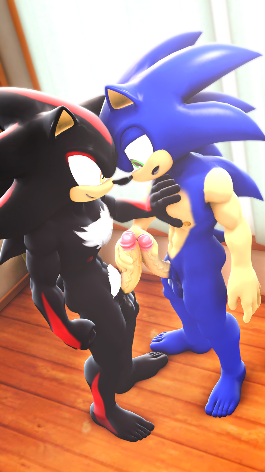 shadow the hedgehog and sonic the hedgehog (sonic the hedgehog (series) and etc) created by loafsfm
