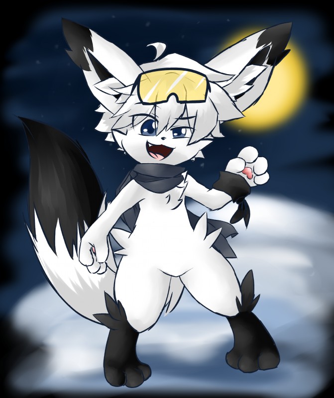 anthro chest_fur chest_tuft clothed clothing eyewear fur goggles hair kerchief male open_mouth simple_background snow solo tuft earthb-kun ace_fox canid canine fennec_fox fox mammal true_fox 2016 absurd_res alpha_channel digital_media_(artwork) hi_res