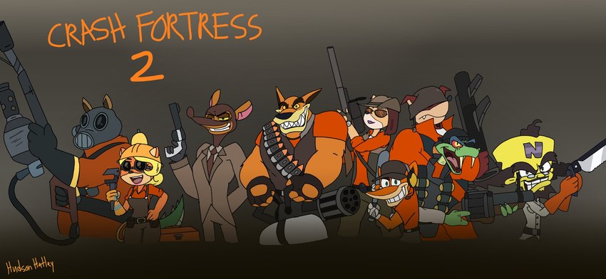 engineer, demoman, soldier, sniper, heavy, and etc (crash bandicoot (series) and etc) created by hudsonhatley