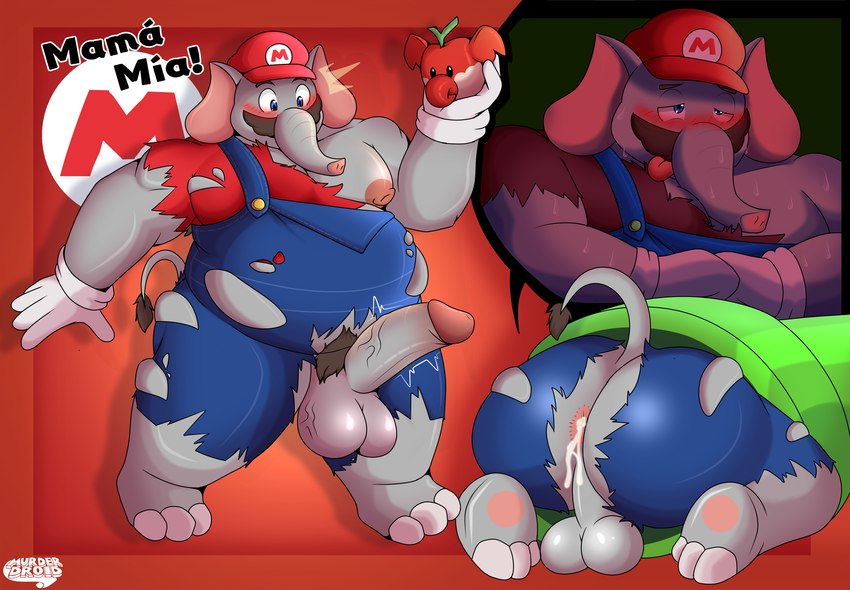 elephant mario and mario (super mario bros wonder and etc) created by murderdroid (artist)