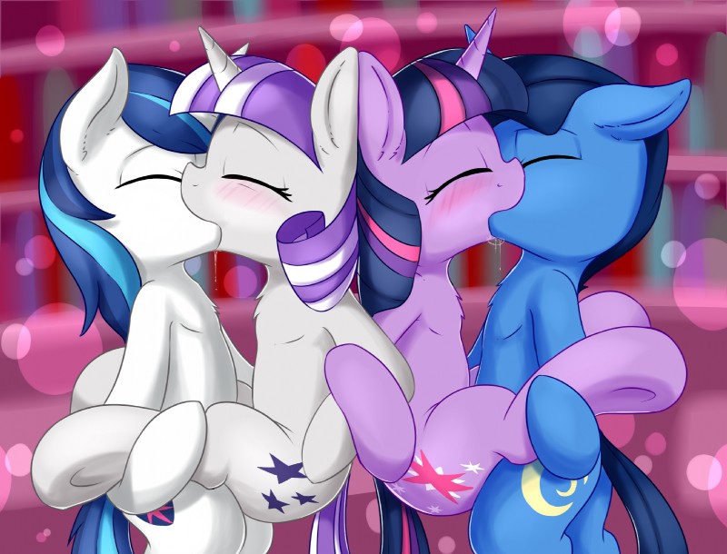 night light, shining armor, twilight sparkle, and twilight velvet (friendship is magic and etc) created by fearingfun