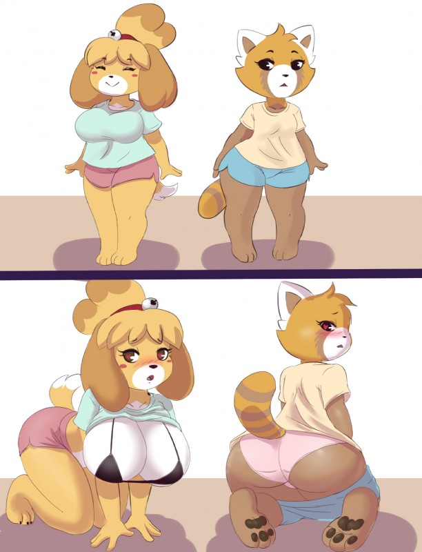 isabelle and retsuko (animal crossing and etc) created by mr-shin