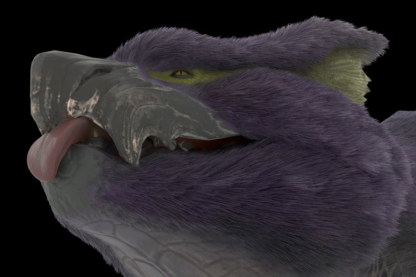 ambiguous_gender beak blep feral fur purple_body purple_fur smile solo tongue tongue_out cugaculoproductions capcom european_mythology monster_hunter mythology dragon flying_wyvern mythological_creature mythological_scalie nargacuga scalie western_dragon wyvern 3:2 3d_(artwork) digital_media_(artwork) headshot_portrait hi_res portrait