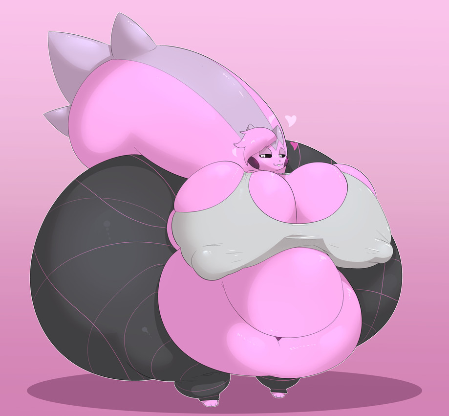 anthro belly belly_overhang big_belly big_breasts big_butt big_nipples big_tail black_bottomwear black_clothing black_nose black_pants black_sclera black_yoga_pants blush bottomwear bra breasts buckteeth butt clothing eyebrows female grey_bra grey_clothing grey_ears grey_sports_bra grey_tail grey_underwear hair heart_symbol huge_belly huge_breasts huge_butt huge_nipples huge_tail huge_thighs hyper hyper_belly hyper_breasts hyper_butt hyper_nipples hyper_tail looking_at_viewer morbidly_obese morbidly_obese_anthro morbidly_obese_female navel nipple_outline nipples obese obese_anthro obese_female outline overweight overweight_anthro overweight_female pants pink_background pink_body pink_eyebrows pink_hair pink_tail purple_cheeks simple_background smile smiling_at_viewer smug_face solo sports_bra tail teeth thick_thighs three-quarter_view tight_clothing two_tone_tail underwear white_eyes white_outline yoga_pants kuroyami nintendo pokemon susie_(reathe) generation_4_pokemon mammal pachirisu pokemon_(species) rodent sciurid tree_squirrel 2026 absurd_res colored digital_media_(artwork) hi_res shaded