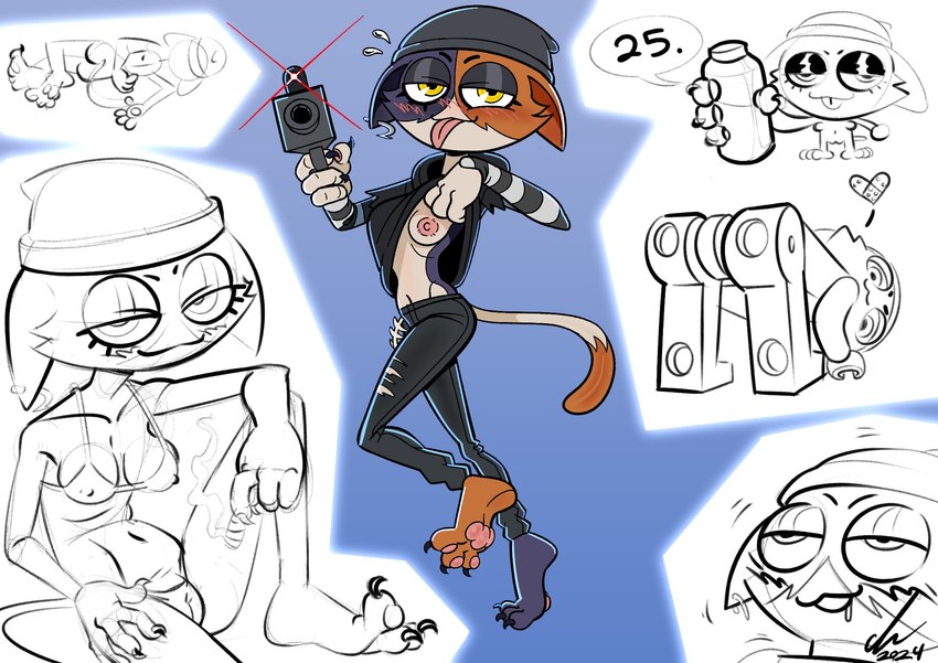 anthro ass_out beanie blush bottomwear breasts camel_toe chibi claws clothed clothing denim denim_bottomwear denim_clothing drugs exposed_breasts female flashing flashing_breasts genitals gun hat hat_only headgear headgear_only headwear headwear_only jeans laser_sight looking_pleasured marijuana mostly_nude nipple_outline pants pawpads pussy ranged_weapon shield_potion skinny solo tail thin_calves thin_legs thin_thighs tongue tongue_out torn_bottomwear torn_clothing torn_jeans torn_pants underwear underwear_only weapon classica_p epic_games family_guy_death_pose fortnite lego meow_skulls calico_cat domestic_cat felid feline felis mammal hi_res meme multiple_images